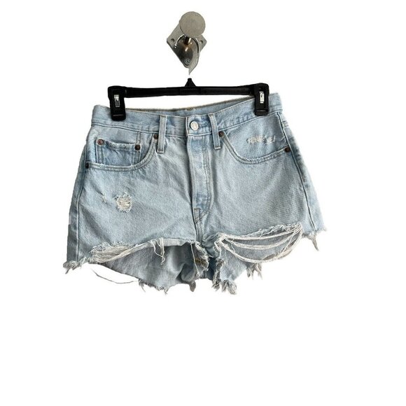 Levi’s Premium 501 Cut Off Shorts Women 27 High Rise Button Fly - Picture 1 of 13